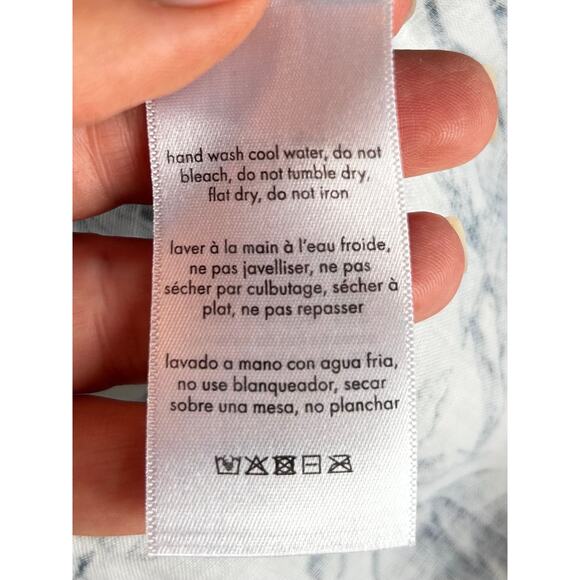 Onia Men's Floral Print Linen Button-Up Shirt Vacation White Blue Size‎ XXL - Picture 10 of 10